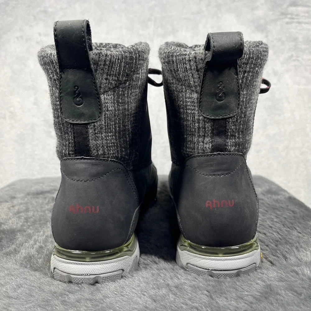 Ahnu‎ Northridge Winter Boots Womens 9.5 Black Waterproof Insulated Vibram READ